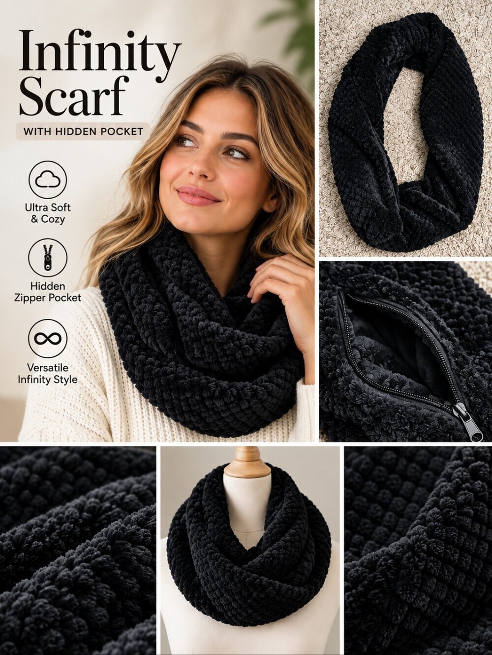 SHOLDIT Infinity Pocket Scarf